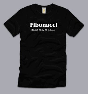 Fibonacci Its as Easy as 1 1 2 3 T Shirt 3XL Funny Math Pi Humor Geek