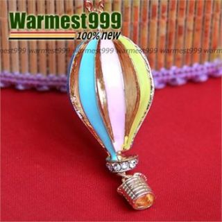 New Charm Fashion Gold Fire Balloon Pendant Long Chain Necklace Hot