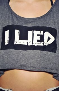 Madness Is The I Lied Crop Top in Grey