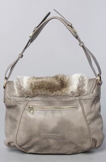 co lab The Krissa Faux Fur Cross Body in Gray