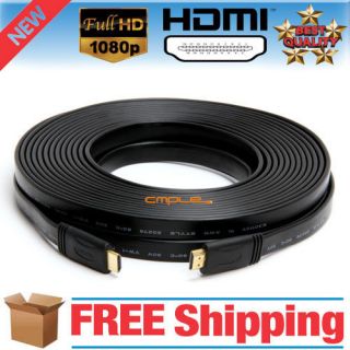 50 ft High Speed HDMI Flat M M Male Cable Cord M M 1080p HDTV CL2 Xbox
