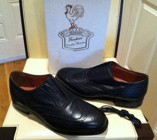 Duckie Brown Florsheim Laceless Wingtip Brogue Shoes Black $325 US 9 5