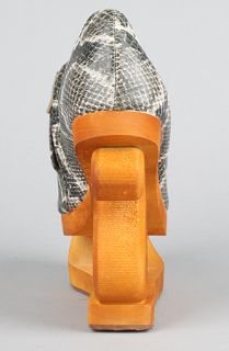 Jeffrey Campbell The Witt Shoe in Black and Taupe Snake  Karmaloop