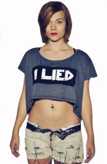 Madness Is The I Lied Crop Top in Grey