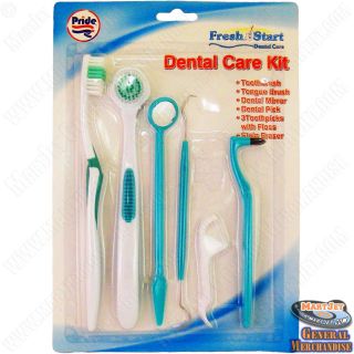  Care Tool Kit Teeth Tongue Brush Stain Tooth Picks Floss Mirror