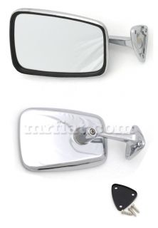 Fiat 124 Spider Chrome Side View Mirror Trapezoid New