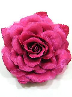 Large Fabric Rose Flower Brooch Pin CDA4 Pink 4187