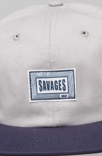 HUF The Savages 6Panel Cap in Grey Navy