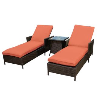  Outdoor Wicker Furniture Patio Chaise Lounges with Table Tanger