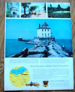 1960 Ethyl Gas Ad Fairport Ohio Coast Guard Lighthouse