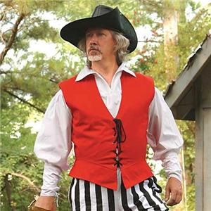 Buccaneer Swashbuckler Lace Up Pirate Vest Costume New