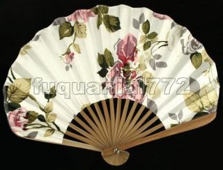 Hand Held Bamboo Silk Folding Fan Wedding Favor 47321
