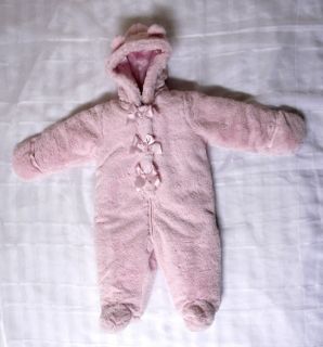 New  First Impressions Pink Teddy Bear Overalls 9