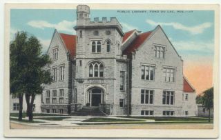 fond du lac wi library old postcard mailed no we carry a huge