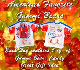 Gummi Bear Candy in Soccer Jersey Bag Delicious Tangy Fruit Flavors