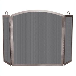Uniflame 3 Fold Stainless Steel w Handles Fireplace Screen