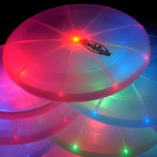 LED Light Up Illuminated Flying Disc Night Fun Frisbee Flashflight