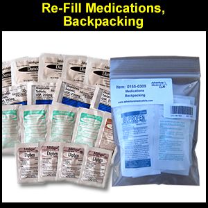 Refill Medications for First Aid Kits Backpacking