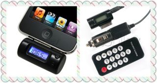 FM Transmitter+Car Charger+Remote For Apple iPhone 3 4G 4S iPod Touch