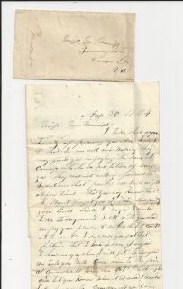 Oldhal Davistown PA Letter 1864 to Farmington VA WV