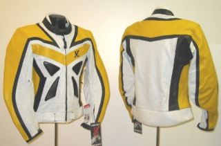First Yellow Perforated Leather Jacket Mens Size 44