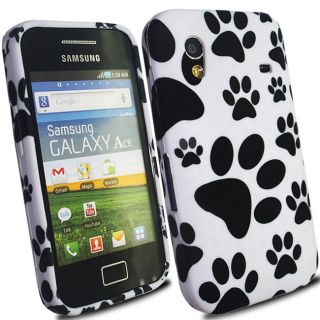 White Paws Footprint Silicone Gel SOT for Samsung Galaxy Ace S5830