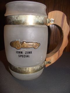 John Zink Special Indy Racing Frosted Mug   1956 Pat Flaherty