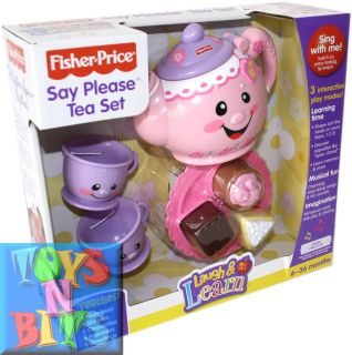Fisher Price Laugh Learn Musical SAY PLEASE TEA SET Cups Pot Cakes