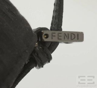 Fendi Black Zucca Monogram Canvas & Leather Small Flap Handbag