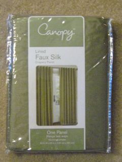 Canopy lined Faux Silk Drapery Panel 54 x 95  Aloe Green  One Panel