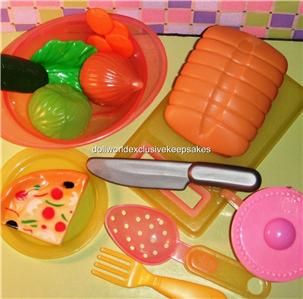  Playfood Lot of Food Cutting Board Fruits Vegstables MORE play food