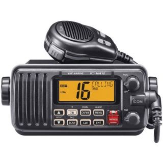 Icom M412 11 Fixed Mount 25W VHF Marine Radio with Class D DSC Black