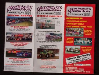 1999 Schedule Flemington Speedway Folder Flemington NJ