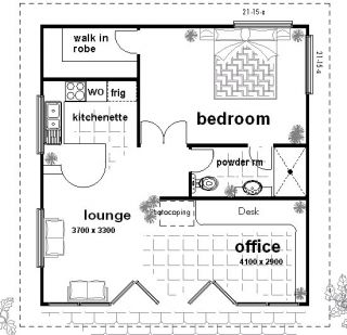  Office Kit Homes  Granny Flat Floor HOUSE PLANS or optional Kit Home