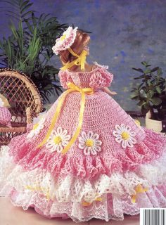 Flora of Miami Spring Gown for Barbie Fashion Dolls Crochet Pattern