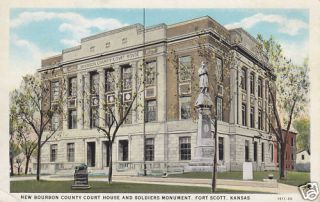 Bourbon County Court House Fort Scott KS Postcard