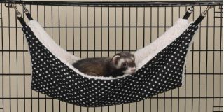  Polka Dot & Faux Fleece PET HAMMOCK Cat Ferret Cage Hanging NEW ~21x12