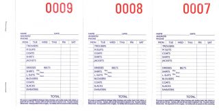 Dry Cleaner Invoices Tickets 3 Part Carbonless Forms