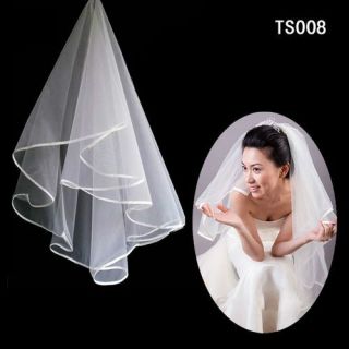 White Wedding Formal Occasion Bridal Veil Accessories Without Comb
