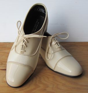 New Ivory Two Tone Formal Shoes Wedding Prom Costume Theater Vintage