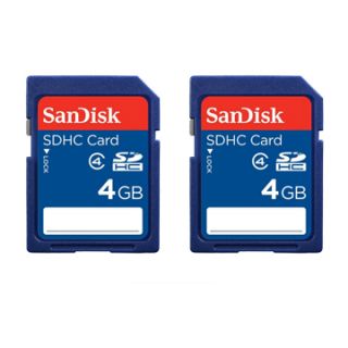 Set of 2 SanDisk 4GB SD Flash Memory Card Class 4 for Digital Camera
