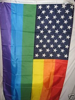 Gay Rainbow Stars and Stripes Flag 3 x 5 3x5 New