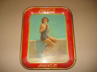 Antique Vintage 1933 Frances Dee Paramount Player Coca Cola Tray ~COKE