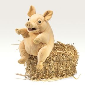 folkmanis plush 11 piggy pig hand puppet free ship new
