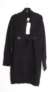 Bench UK Urbanwear Gigantic Cardi Oversized Toggle Shawl Black Chunky