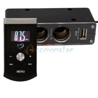  with Built in Microphone Car  Player FM Transmitter Black