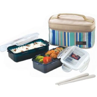  Blue Lunch Box Set with BPA Free Food Containers New