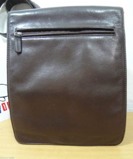 Fossil Brown Leather Vertical Shoulder Bag Organizer Handbag