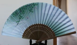 New Chinese Ladies Handmade Folding Silk Bamboo Folding Fan