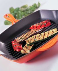 Le Creuset Enameled Cast Iron Skinny Grills Cherry and Flame Only